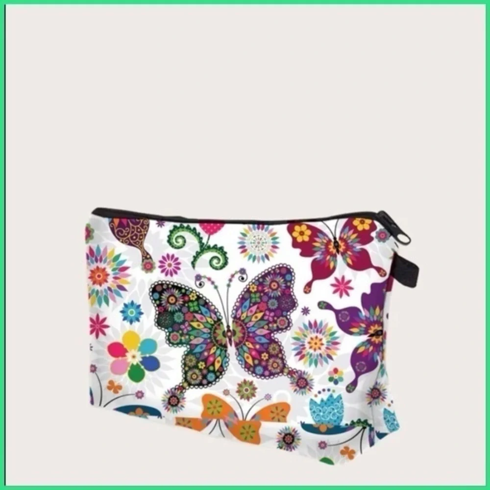 HP Butterfly print makeup / cosmetic bag
